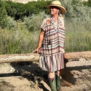 Double D Ranch Embroidered  Lace ‘Santa Rita’ Serape Dress.
